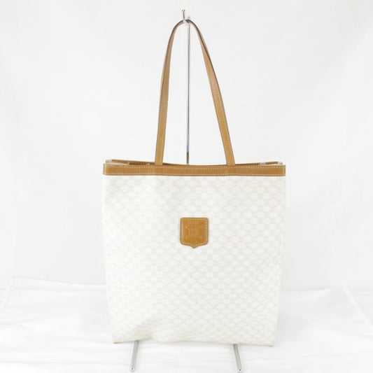 Celine Macadam Pattern Tote Bag Canvas Ladies White Blazon Engraved Logo