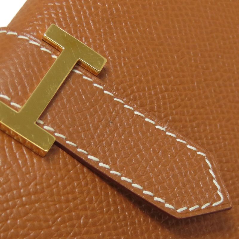 Hermes Bearn Classic Gold Hardware Long Wallet With Coin Purse Courchevel Women