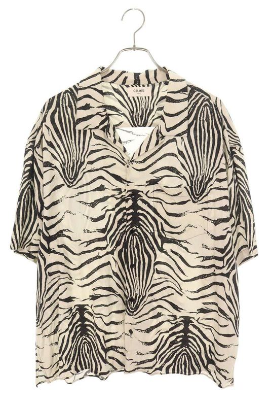 Celine 2c517346q Zebra Print Short Sleeve Shirt Men's 40