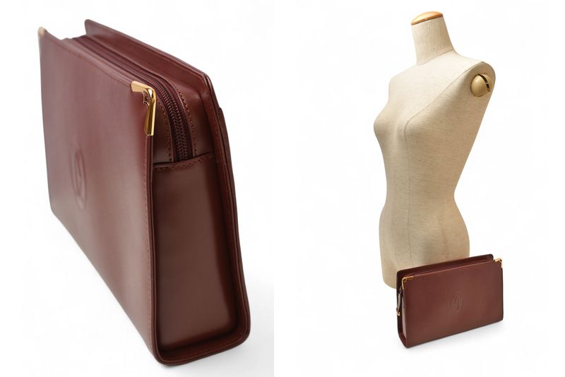 Cartier Clutch Bag Must Line Cartier Men's Bag Leather Bordeaux L1000060
