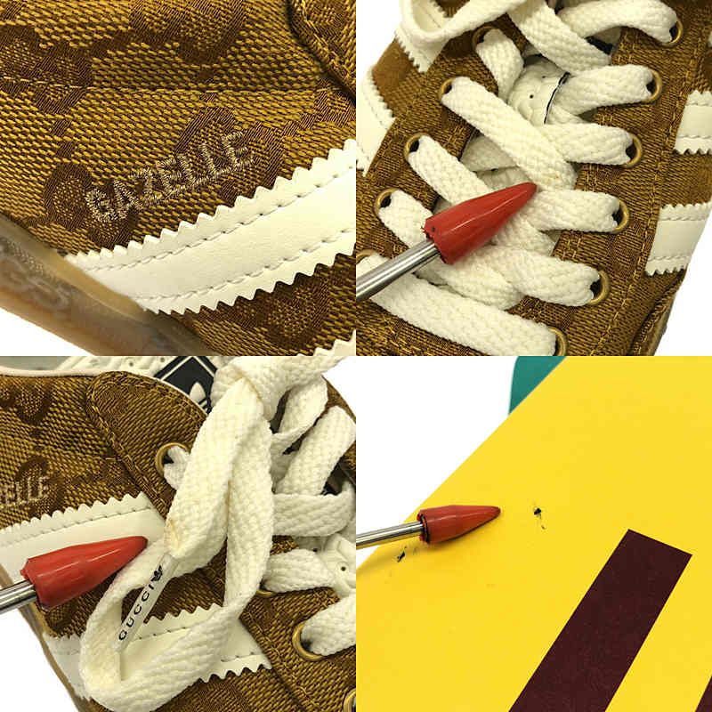 Gucci WMNS Gazelle Hq7086 Gazelle GG Logo Sneakers - 24 - Beige&brown - Women's