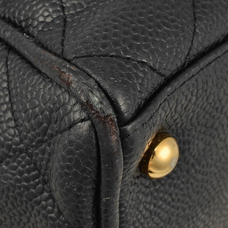 Chanel Coco Mark Matelasse Mini Boston Bag Caviar Skin A20996 Black