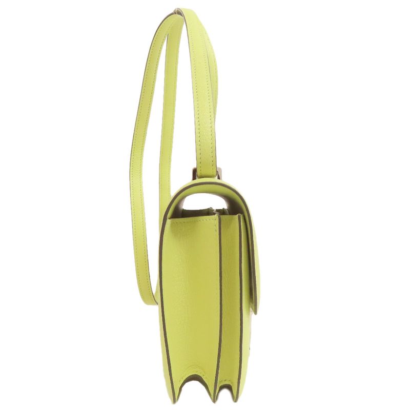 Hermes Constance Jaune Bourgeon 3 Mini Silver Hardware Shoulder Bag Chevre Women