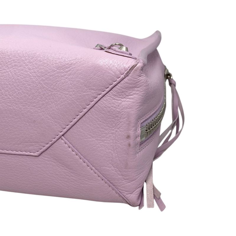 Balenciaga Handbag Shoulder Bag Paper A6 Zip Around 370926 Leather Pink Silver