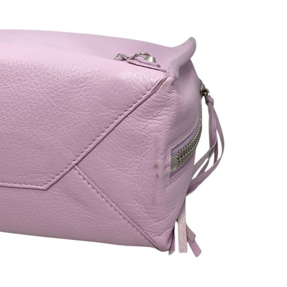 Balenciaga Handbag Shoulder Bag Paper A6 Zip Around 370926 Leather Pink Silver