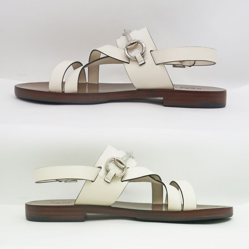 Gucci Sandals Bit White Dark Brown Size 37 1 2 Women's Apparel Women's