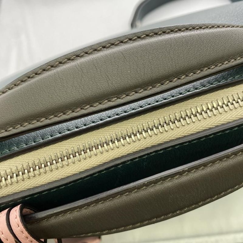 Fendi by the Way Medium 2-Way Handbag 8bl124 Leather Green Beige Multicolor