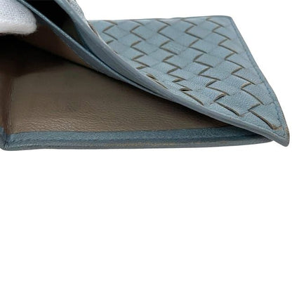 Bottega Veneta Fold Wallet Blue Intrecciato Fold Wallet Leather