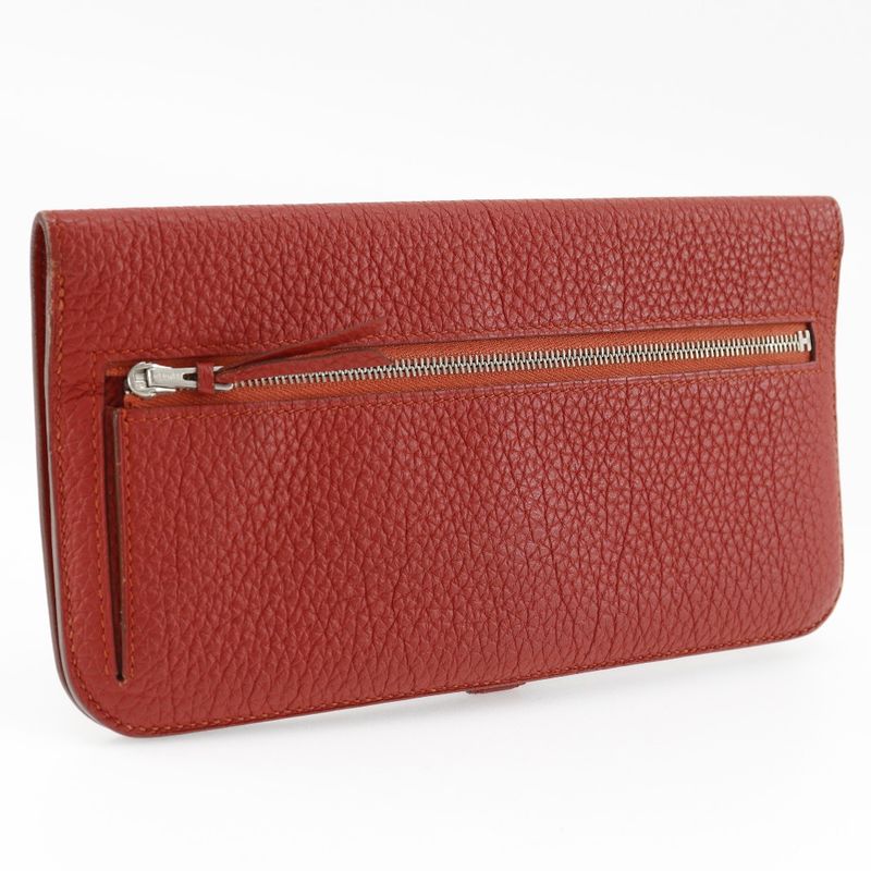 Hermes Dogon Long Togo Red □R Ladies Long Wallet