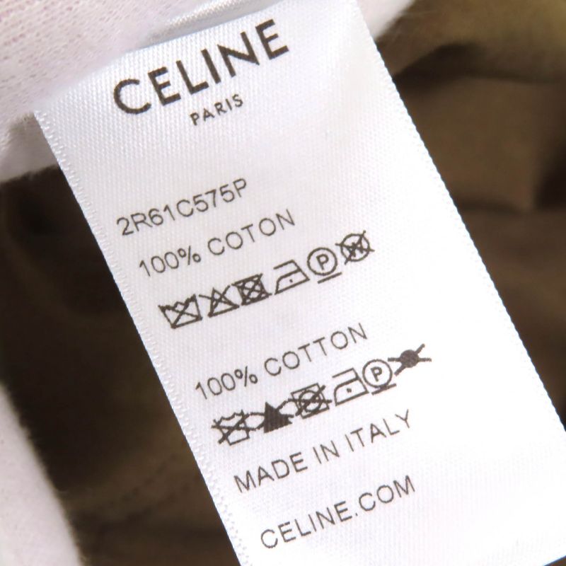 Celine 2r61c575p Cotton Logo Button Cotton Twill Safari Dress Short Sleeve