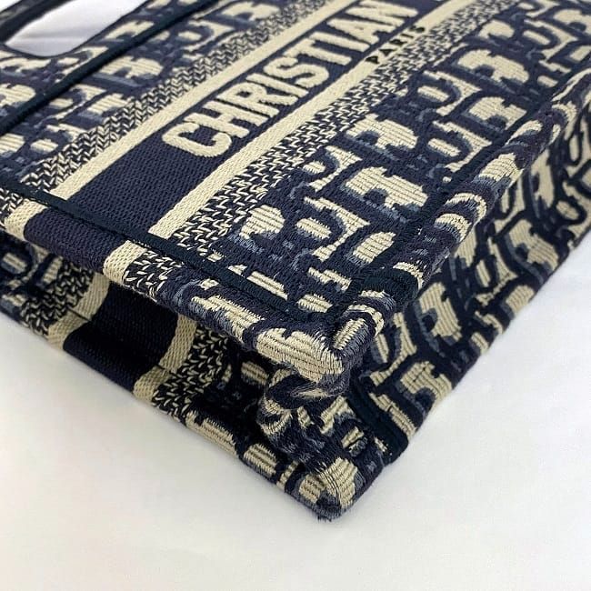 Christian Dior Handbag Book Tote Mini Navy Blue