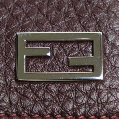 Fendi FF Logo Compact Wallet Trifold Wallet Bordeaux 7m0280 Ladies Preowned