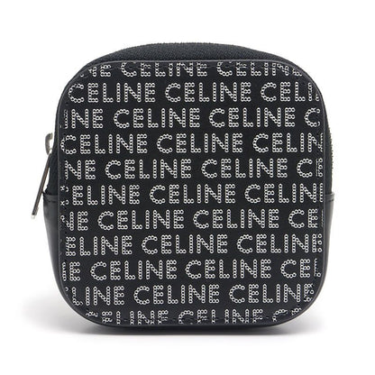 Celine Square Purse Leather Black Logo Total Logo Coin Purse Polar
