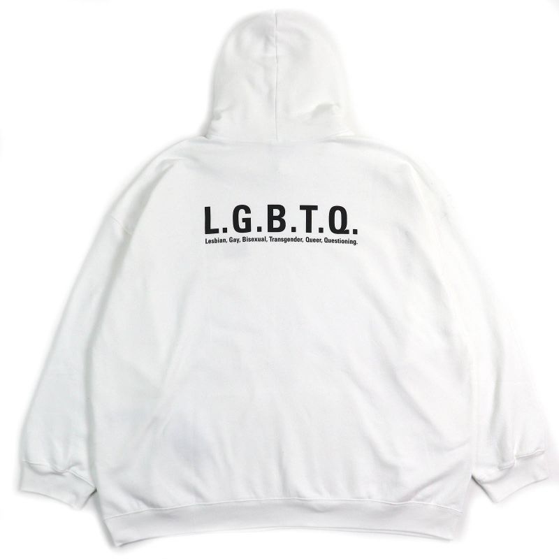 Balenciaga 21AW 651799 100% Cotton Lgbtq Logo Rainbow Embroidery Oversized