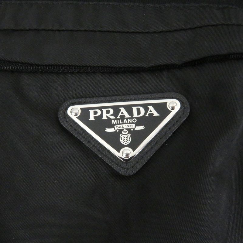 Prada 2022 Ujl096 Ferpa Double Material Switch Triangle Logo Sweatshirt Black