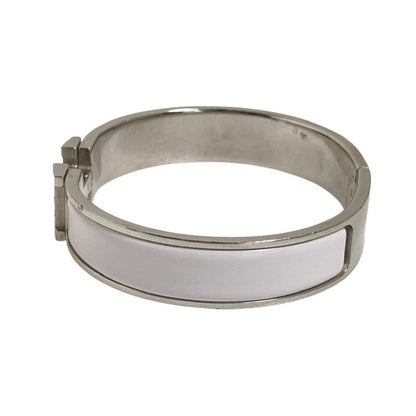 Hermes Bracelet Click Clack Bangle Hermes White And Silver