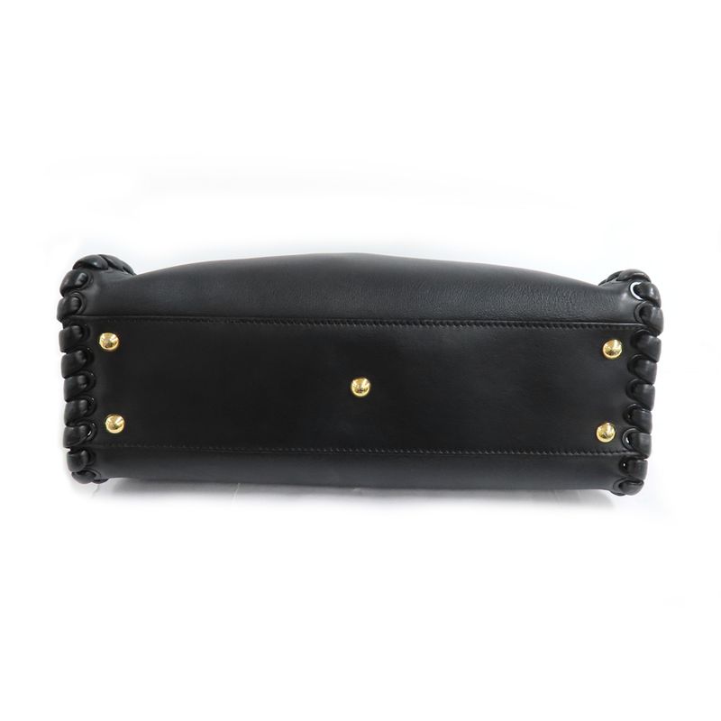 Fendi P-cub- 8bn290 Shoulder Bag Handbag 2WAY Black Leather Ladies
