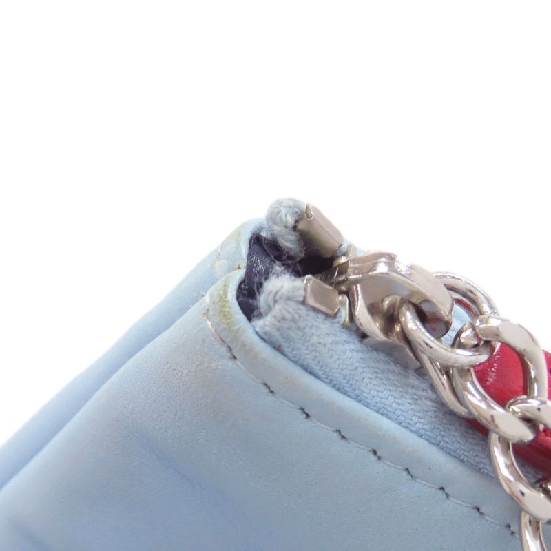 Chanel Coco Mark Bicolor Clutch Bag Leather Women