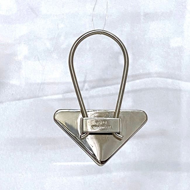 Prada Key Ring Silver Gray M713 Excellent Condition Metal Preowned Prada