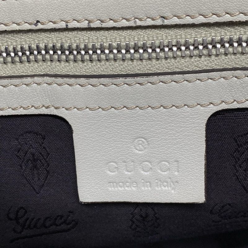 Gucci GG Twins Tote Bag Stripe Line 232963 Ivory Leather