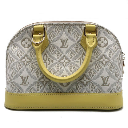 Louis Vuitton Alma BB M53476 Canvas Leather Light Gray Yellow Handbag