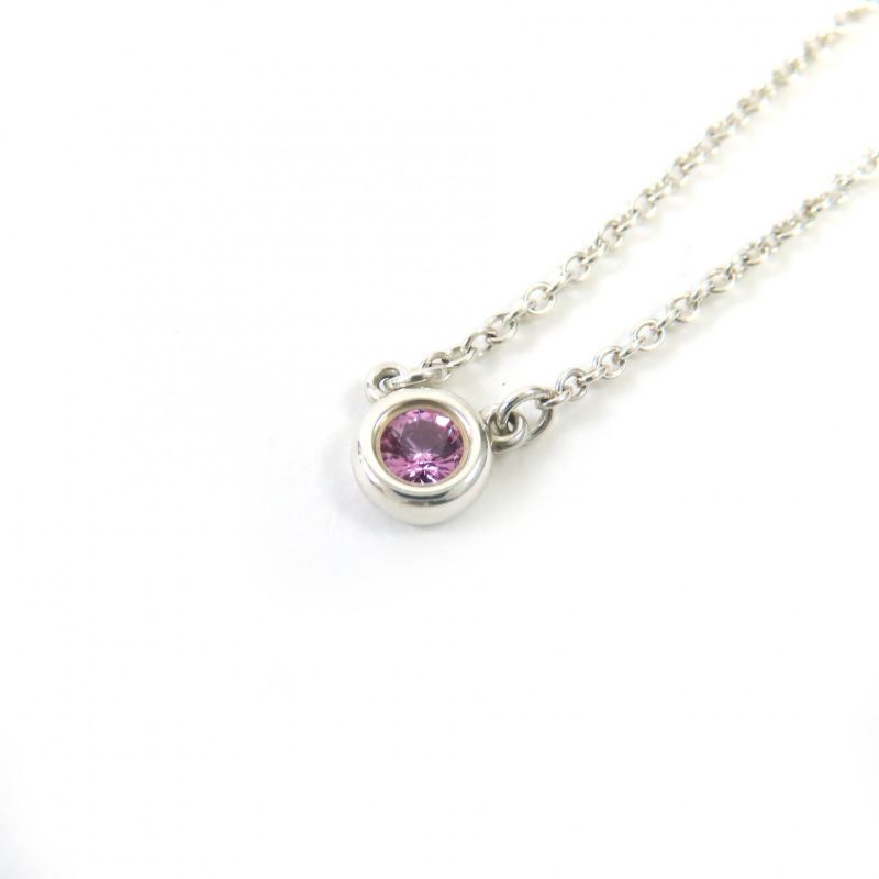 Tiffany & Co Elsa Peretti Color By The Yard 1P Pink Sapphire Pendant Necklace