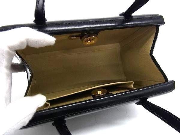 Loewe Leather Tote Handbag Mini Bag Ladies Black Ax1084