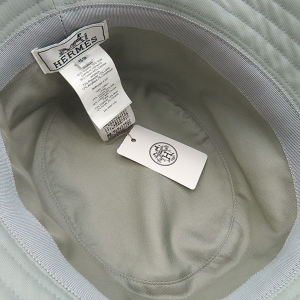 Hermes Hat Harper H Serie Bucket Hat Cotton Gray #59 Bucket Hat [storage Bag