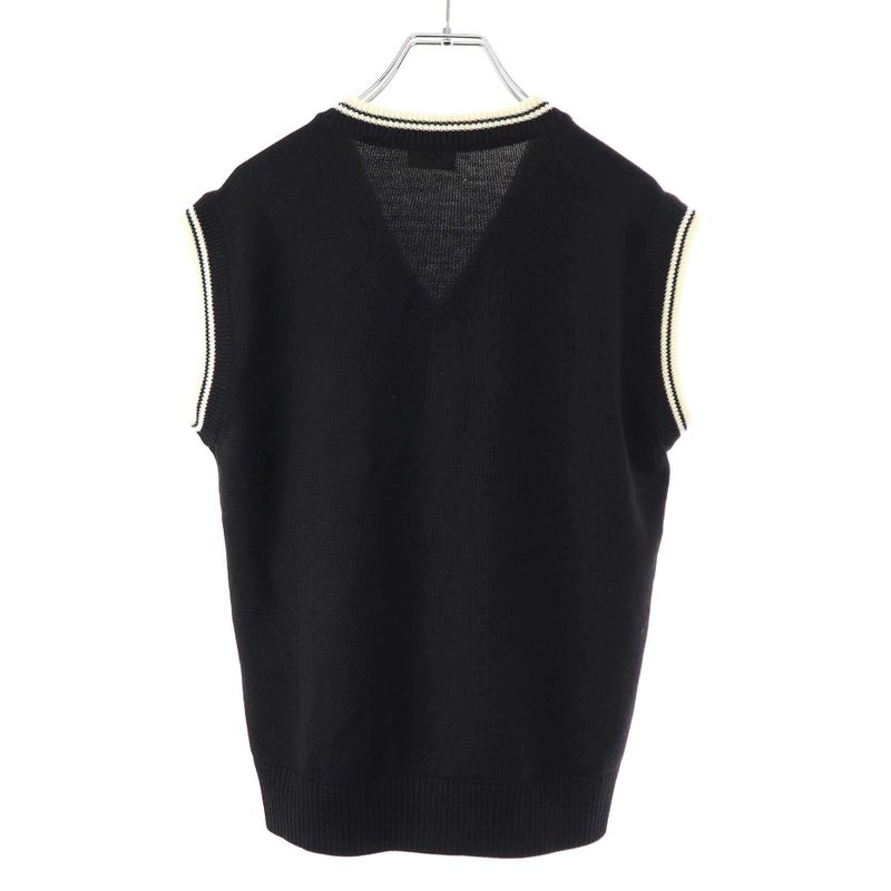Celine Triomphe V-Neck Wool Knit Vest 2adck823y.38no Black XS
