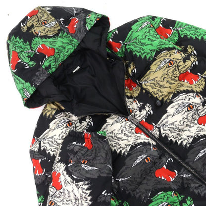Gucci 526428 Panther DOWN Jacket Angry Panther Hooded Double Zip Down Jacket