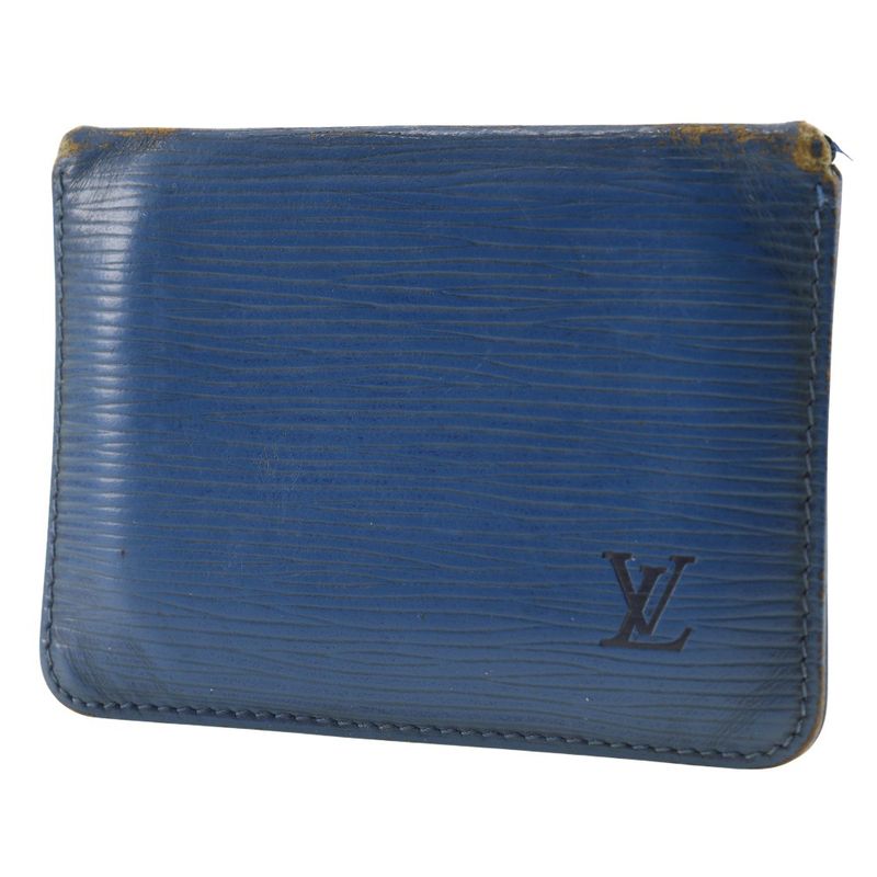 Louis Vuitton Porte 2 Carte Vertical M63205 Epi Leather Toledo Blue Lo0962