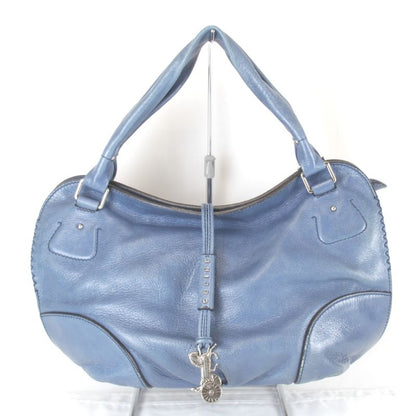 Celine Bittersweet Handbag Leather Blue Stylish Shape Carriage Hardware