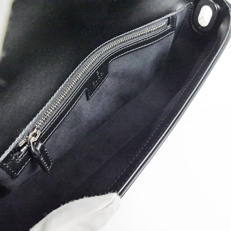 Gucci Clutch Bag Shoulder Bag Leather Black 739721 Shoulder Ladies