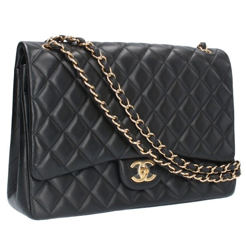 Chanel Matelasse 34 Coco Mark Lamb Skin Chain Shoulder Bag Men's