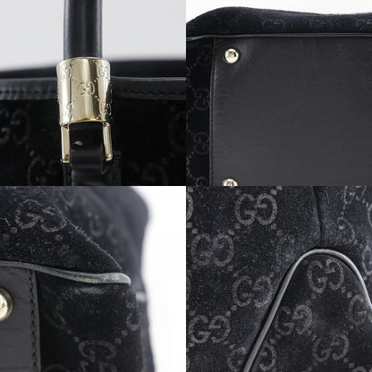 Gucci GG Sherry Line 162160 Suede Black Unisex Tote Bag