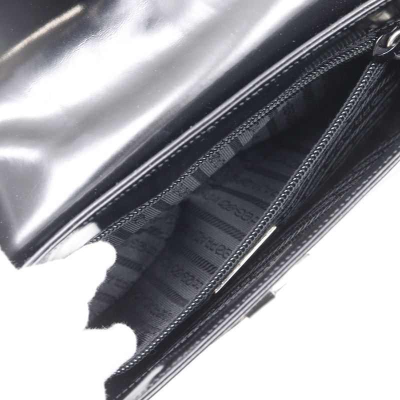 Prada One Shoulder Patent Leather Black Women's Shoulder Bag