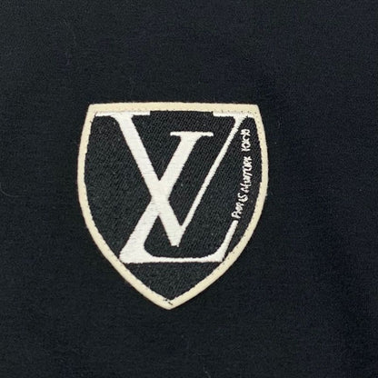 Louis Vuitton Dress Cotton Black Logo Patch Short Sleeve
