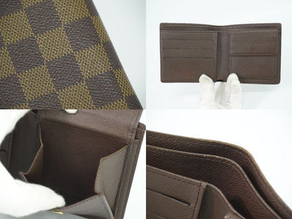 Authentic Louis Vuitton LV Portobier Carte Cles Di Monet Damier Ebène Fold