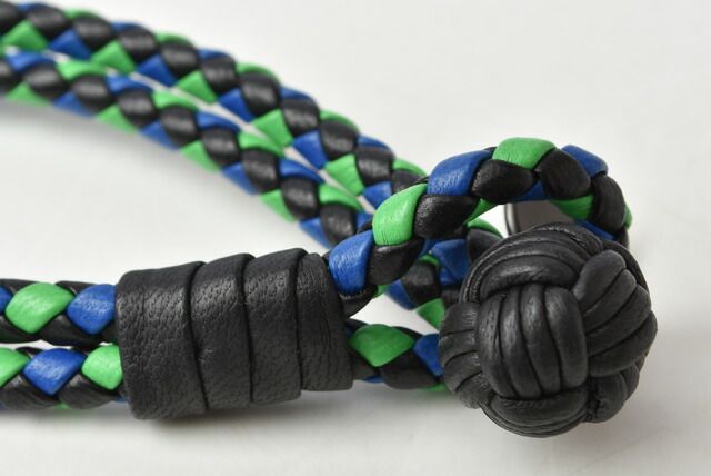 Bottega Veneta Bracelet Bangle Bottega Veneta Intrecciato Double Blue Green