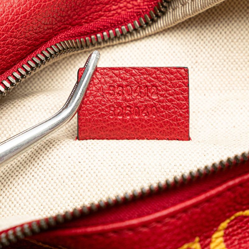 Gucci Logo Print Sherry Line Waist Bag Body Bag 530412 Red Leather Ladies Gucci