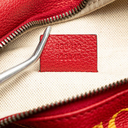 Gucci Logo Print Sherry Line Waist Bag Body Bag 530412 Red Leather Ladies Gucci