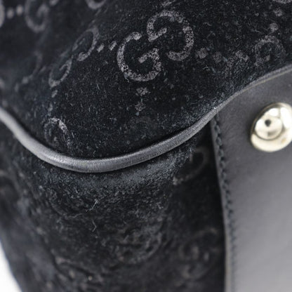 Gucci GG Sherry Line 162160 Suede Black Unisex Tote Bag