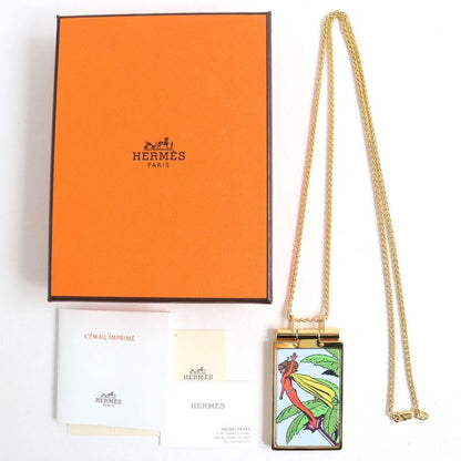 Hermes On The Beach Pendant /necklace With Mirror Gold And Multicolor Made In