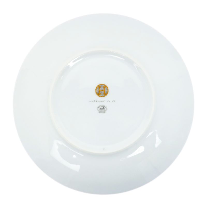 Hermes Dessert Plate Mosaic Van Quatre Gold Plate Pottery Accessories