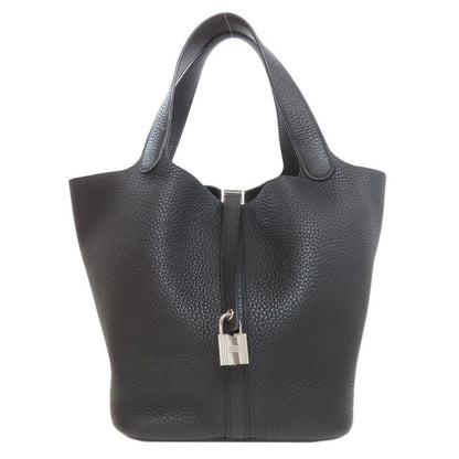 Hermes Picotin Lock MM Silver Hardware Handbag Taurillon Women