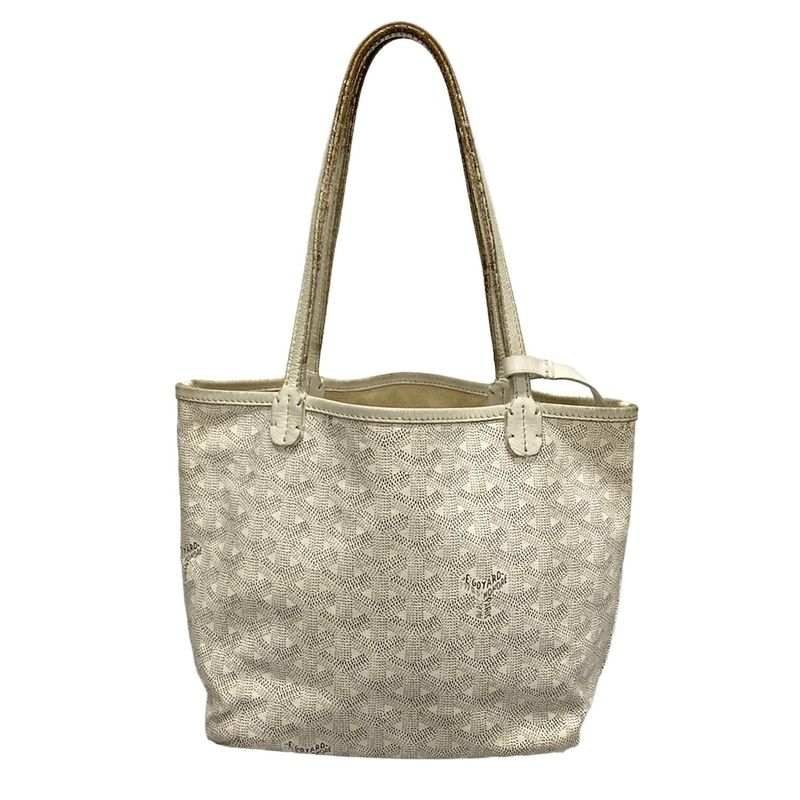 Goyard Tote Bag Saint Louis Junior White Marquise Leather