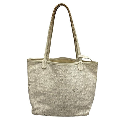 Goyard Tote Bag Saint Louis Junior White Marquise Leather