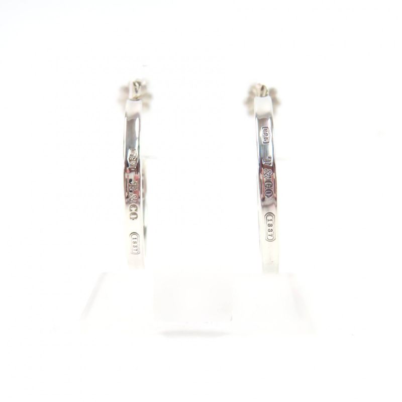 Tiffany & Co 1837 Narrow Hoop Earrings Wide Accessory Sv925 Silver