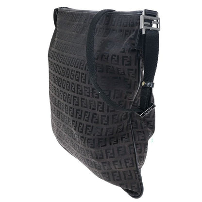 Fendi Shoulder Bag Zucca Pattern Canvas Leather Brown 32ka326