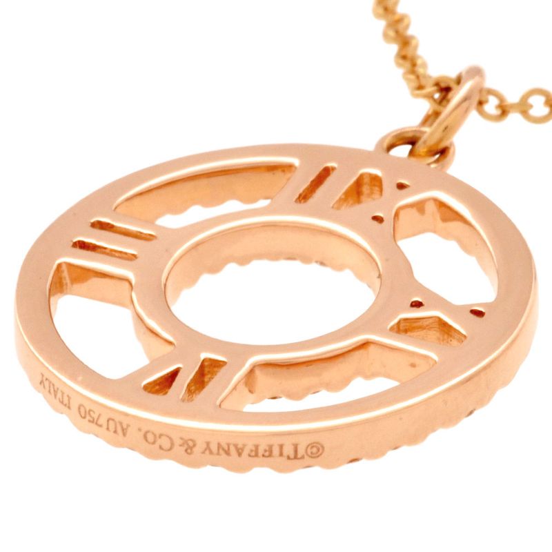 Tiffany & Co Tiffany & Co Atlas Open Circle Necklace With Diamonds 18K Pink